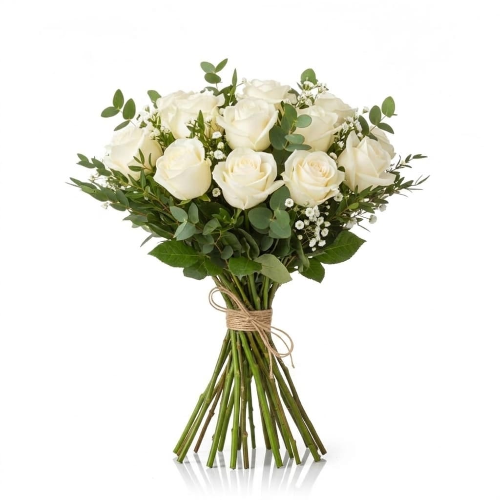 זר ורדים לבן וצחור | מק"ט 215